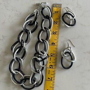 Vintage chain costume, jewelry, necklace, and earrings
